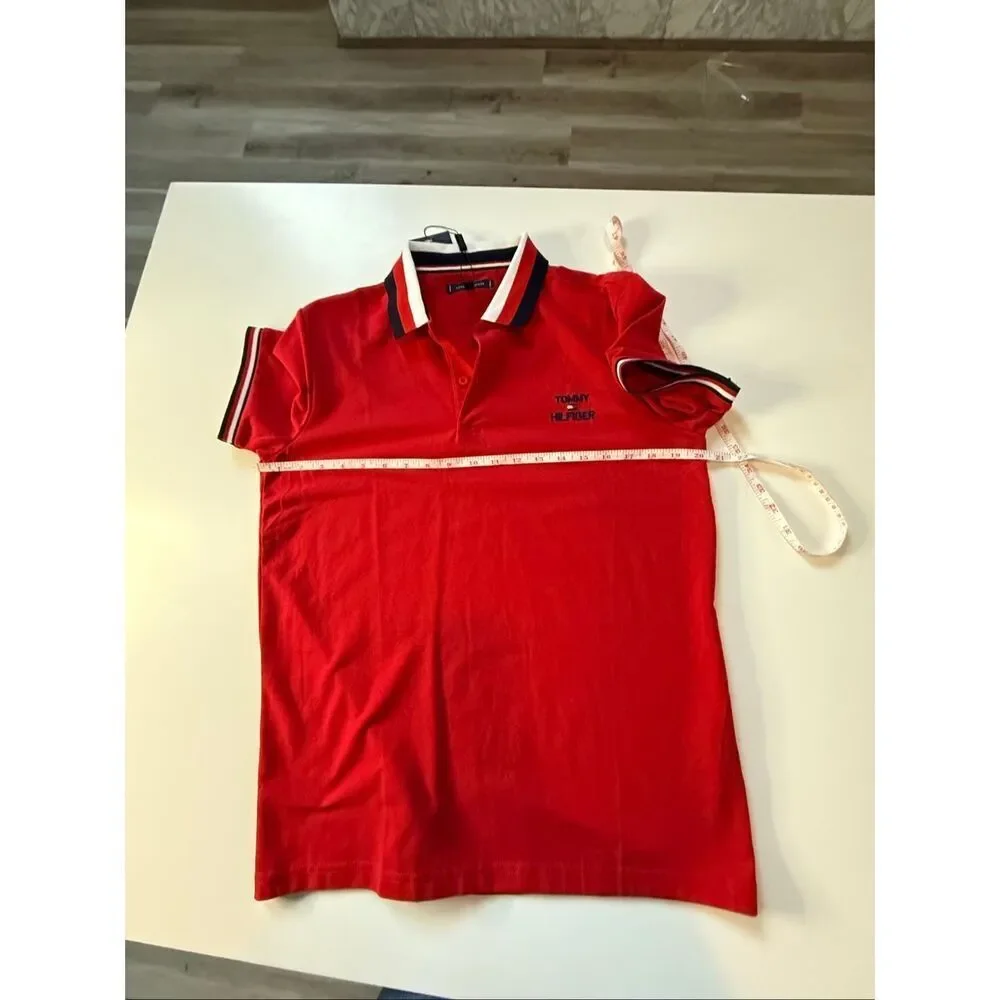 NWT Tommy Hilfiger men polo shirt, regular fit, red.  Size M - Picture 7 of 9